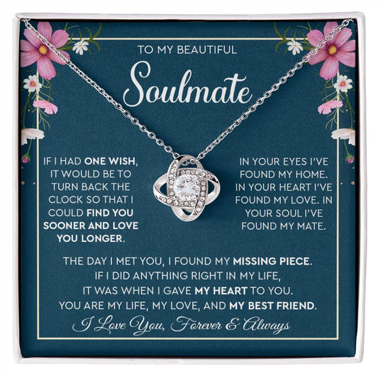 To My Beautiful Soulmate - Love Knot Necklace